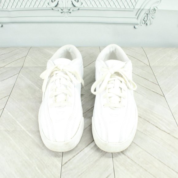 Nike AF1 Air Force One White Leather Lace Up Sneaker Shoes Size 7 - Picture 5 of 9